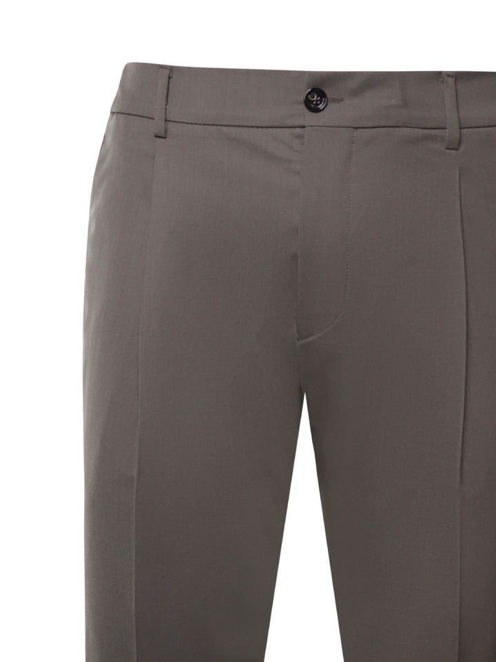 Pantaloni fango con vita elasticizzata e piega stirata 