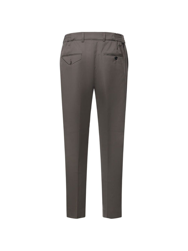 Pantaloni fango con vita elasticizzata e piega stirata 