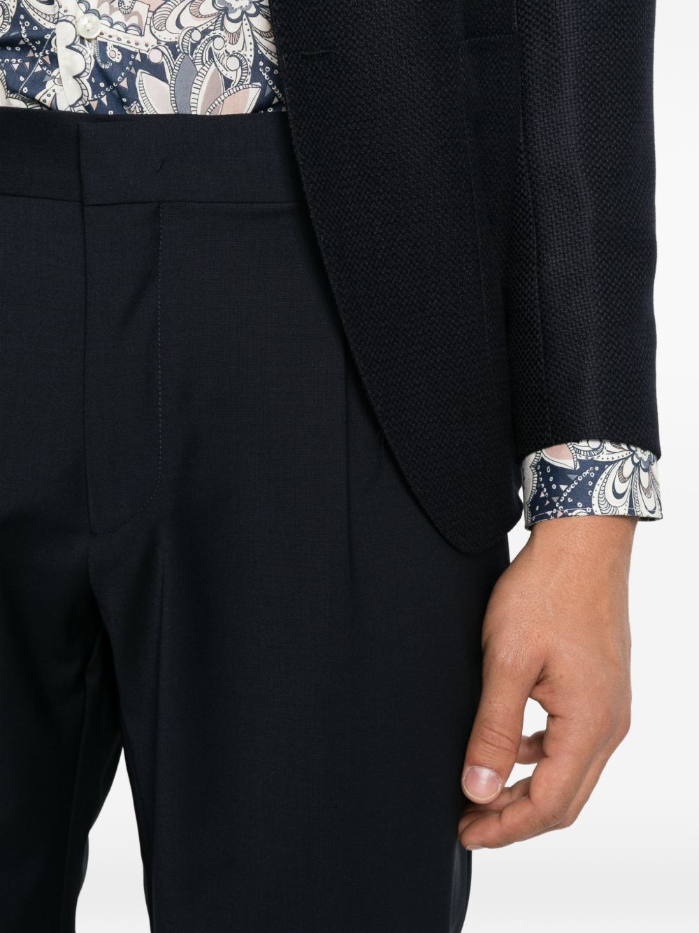 Pantaloni blu Ricky con pieghe 