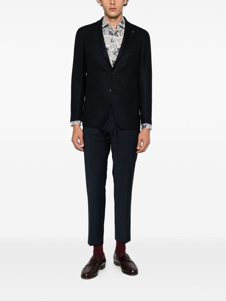 Pantaloni blu Ricky con pieghe 