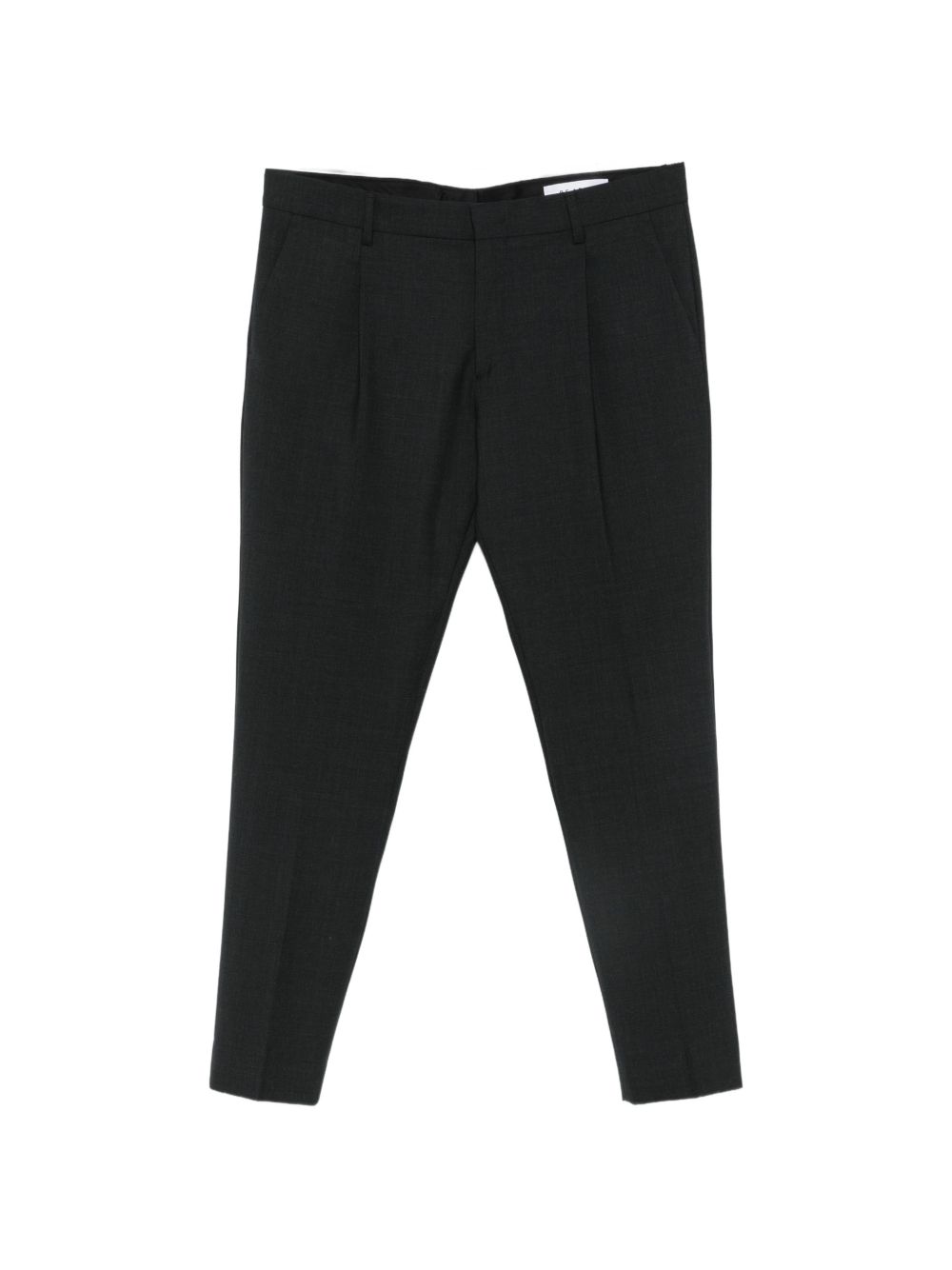 Pantaloni grigio melange Ricky con pieghe 