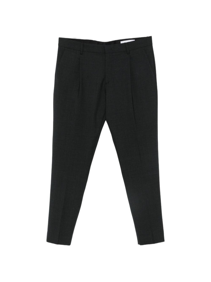 Pantaloni grigio melange Ricky con pieghe 