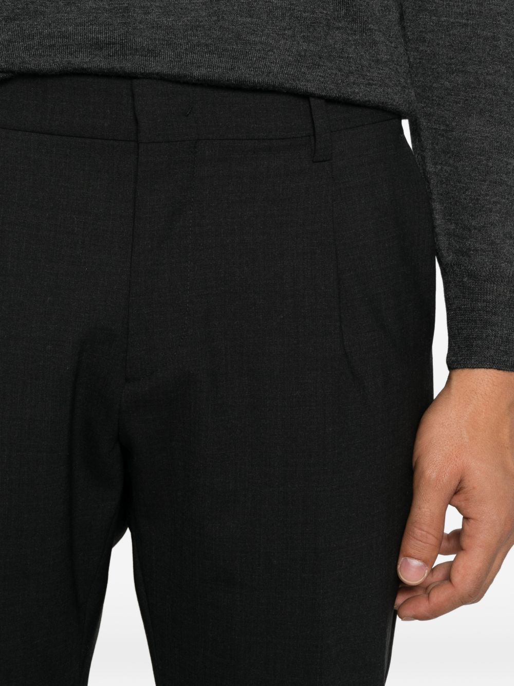 Pantaloni grigio melange Ricky con pieghe 
