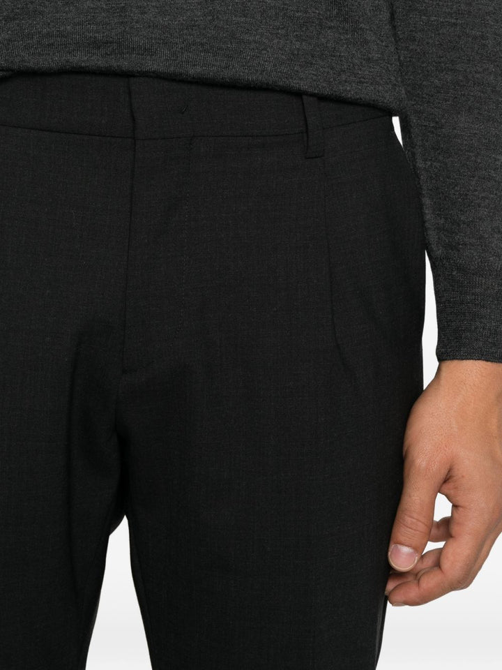 Pantaloni grigio melange Ricky con pieghe 