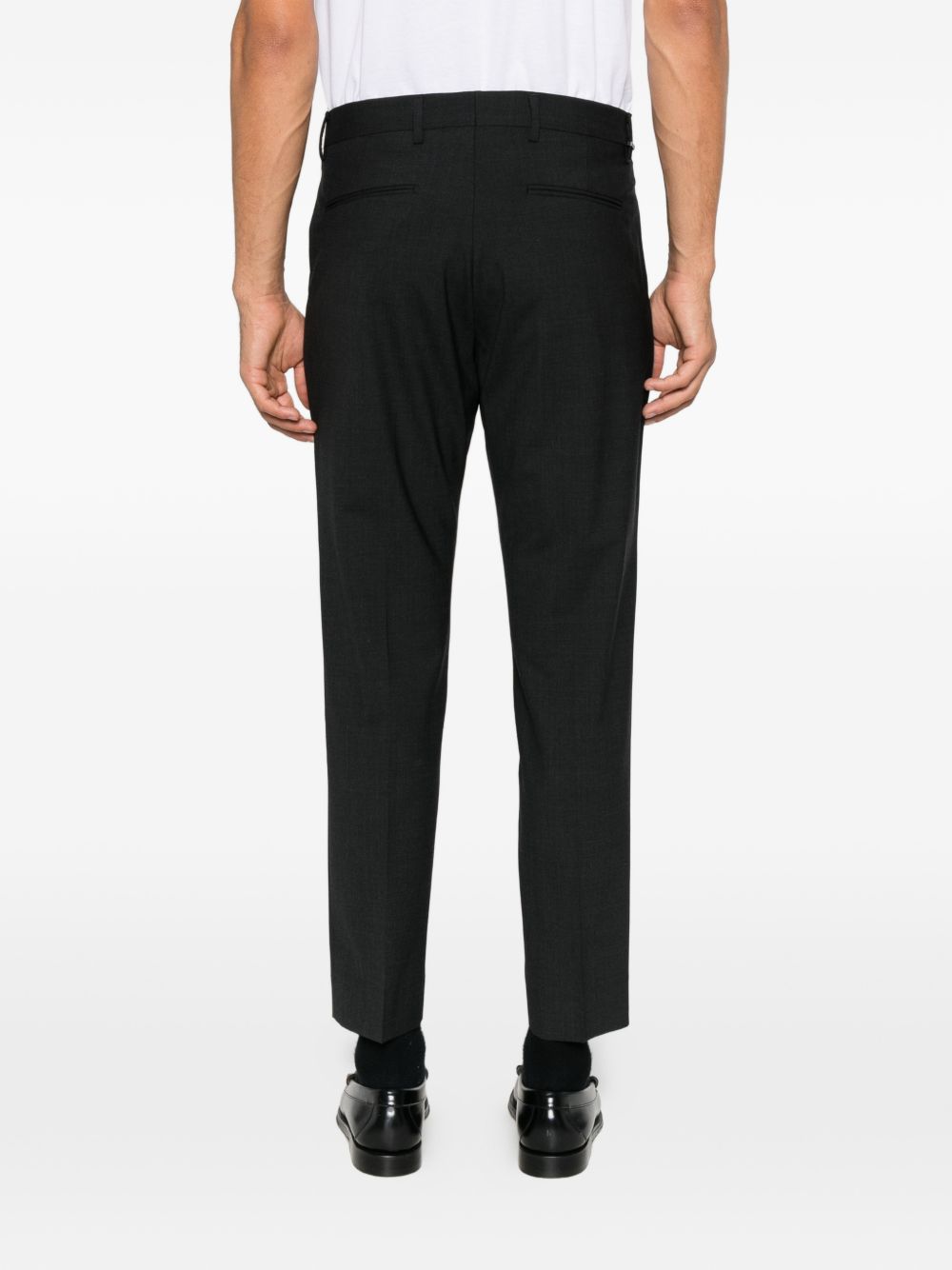 Pantaloni grigio melange Ricky con pieghe 