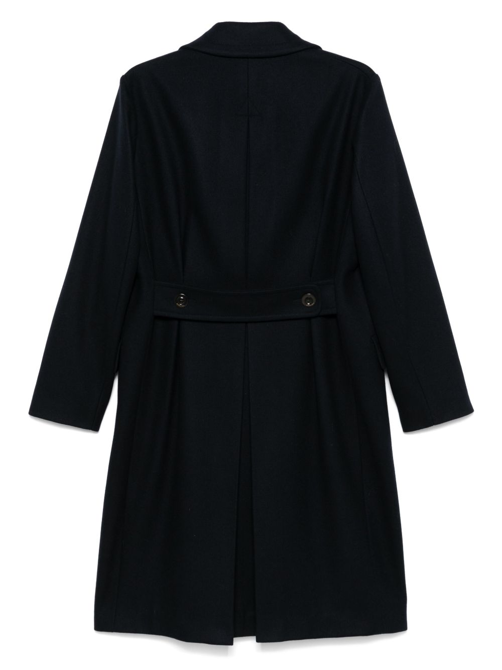 Cappotto doppiopetto blu notte in misto lana vergine 