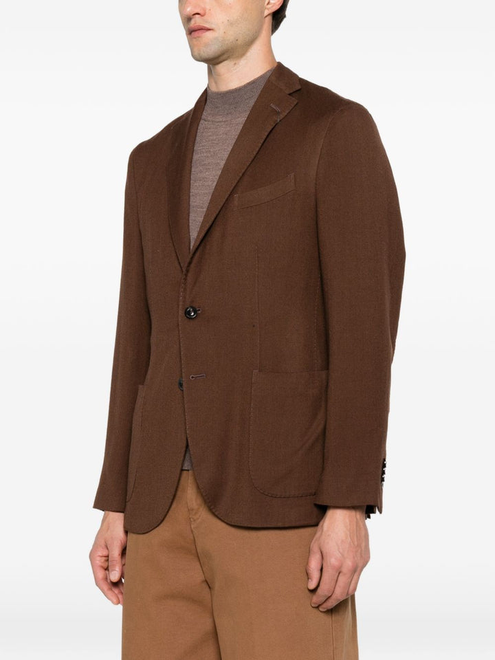 Blazer monopetto in lana vergine terracotta 