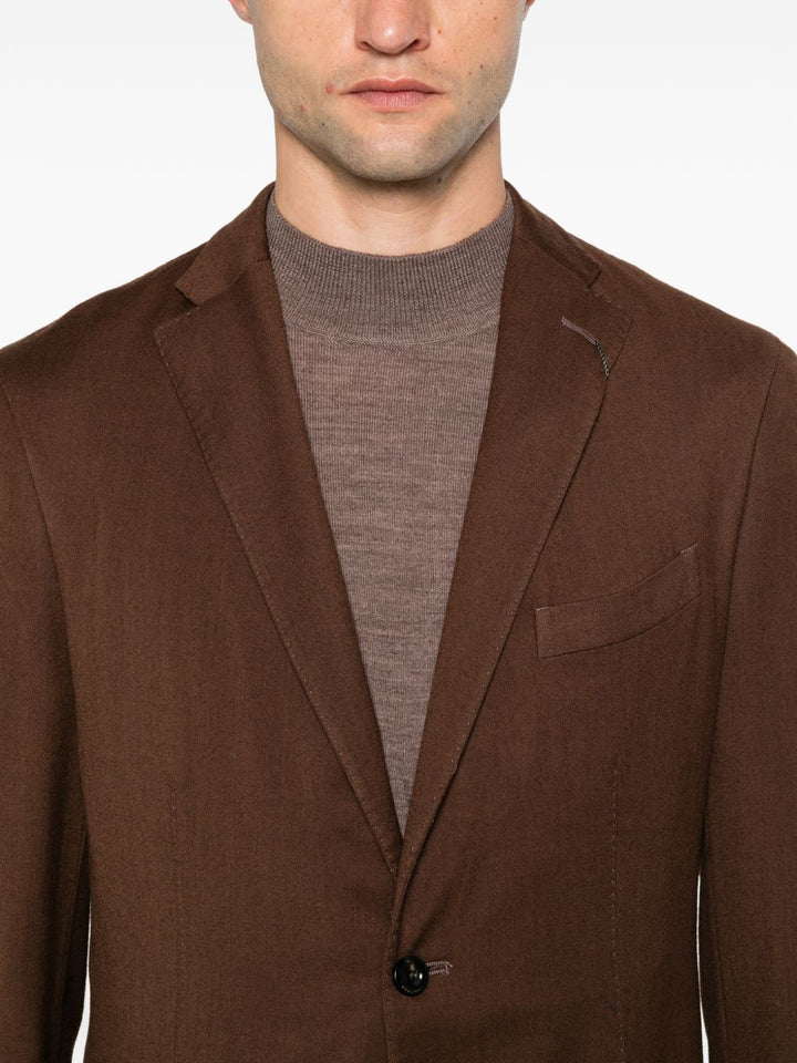 Blazer monopetto in lana vergine terracotta 