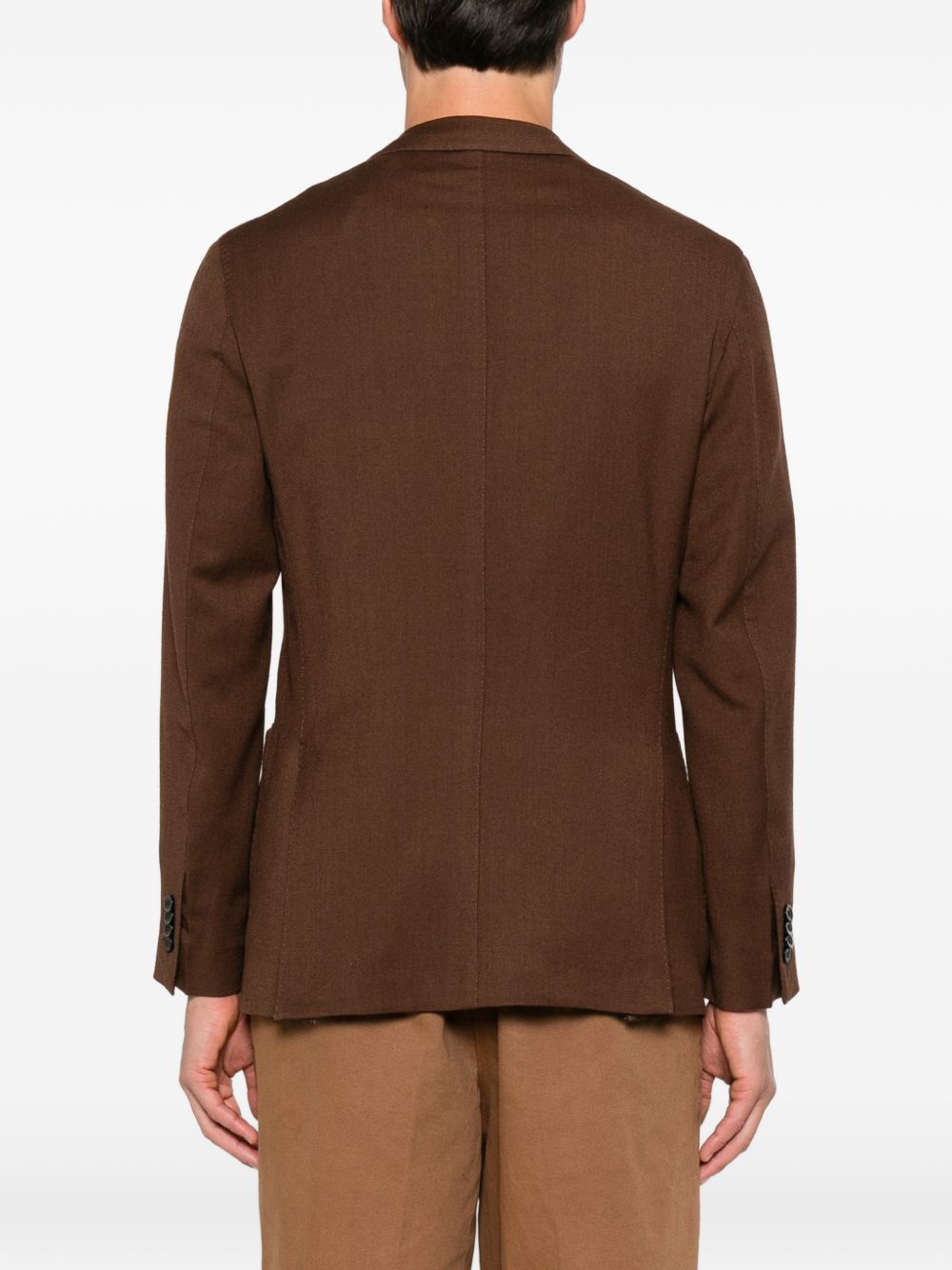 Blazer monopetto in lana vergine terracotta 