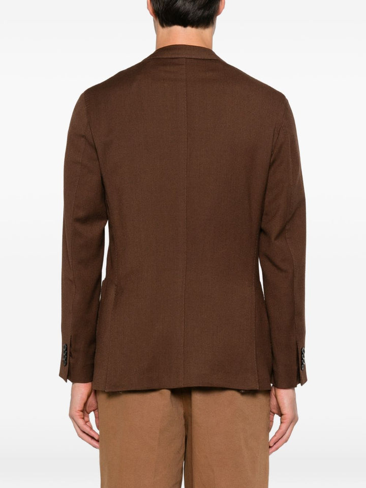 Blazer monopetto in lana vergine terracotta 