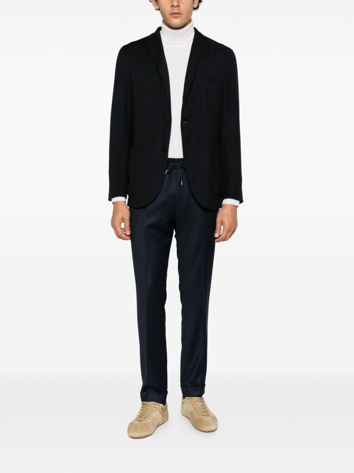 Blazer monopetto in lana vergine blu scuro 