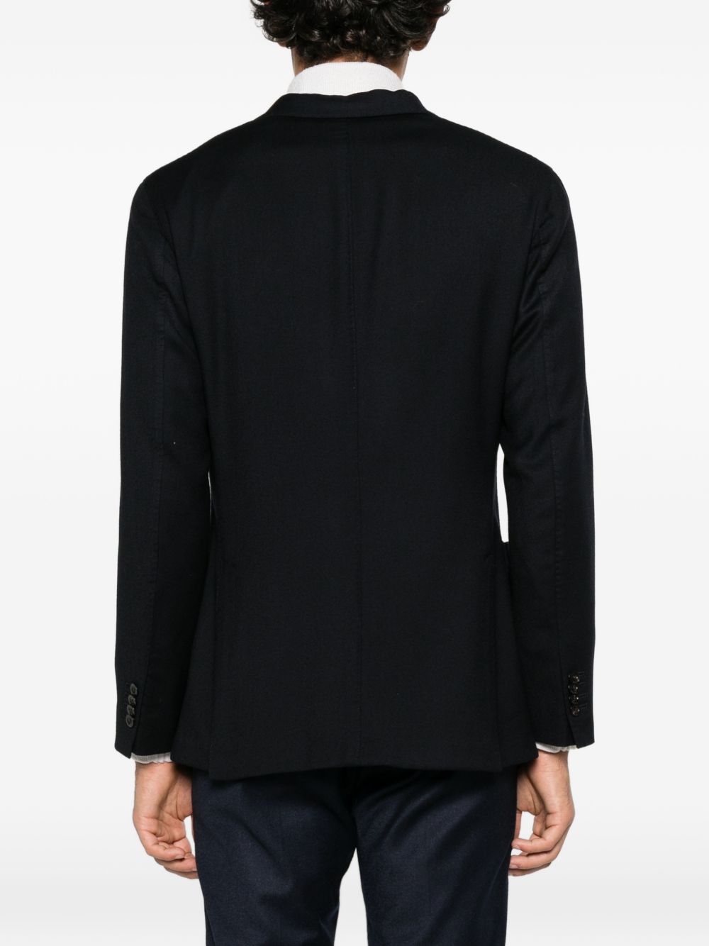 Blazer monopetto in lana vergine blu scuro 