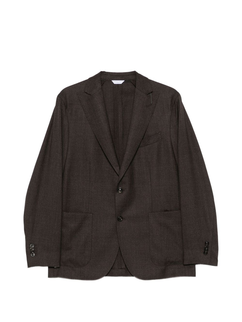 Blazer monopetto marrone in lana 