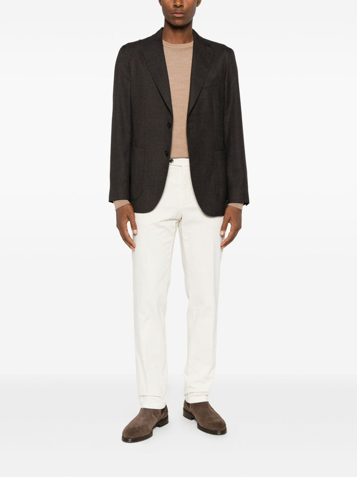 Blazer monopetto marrone in lana 