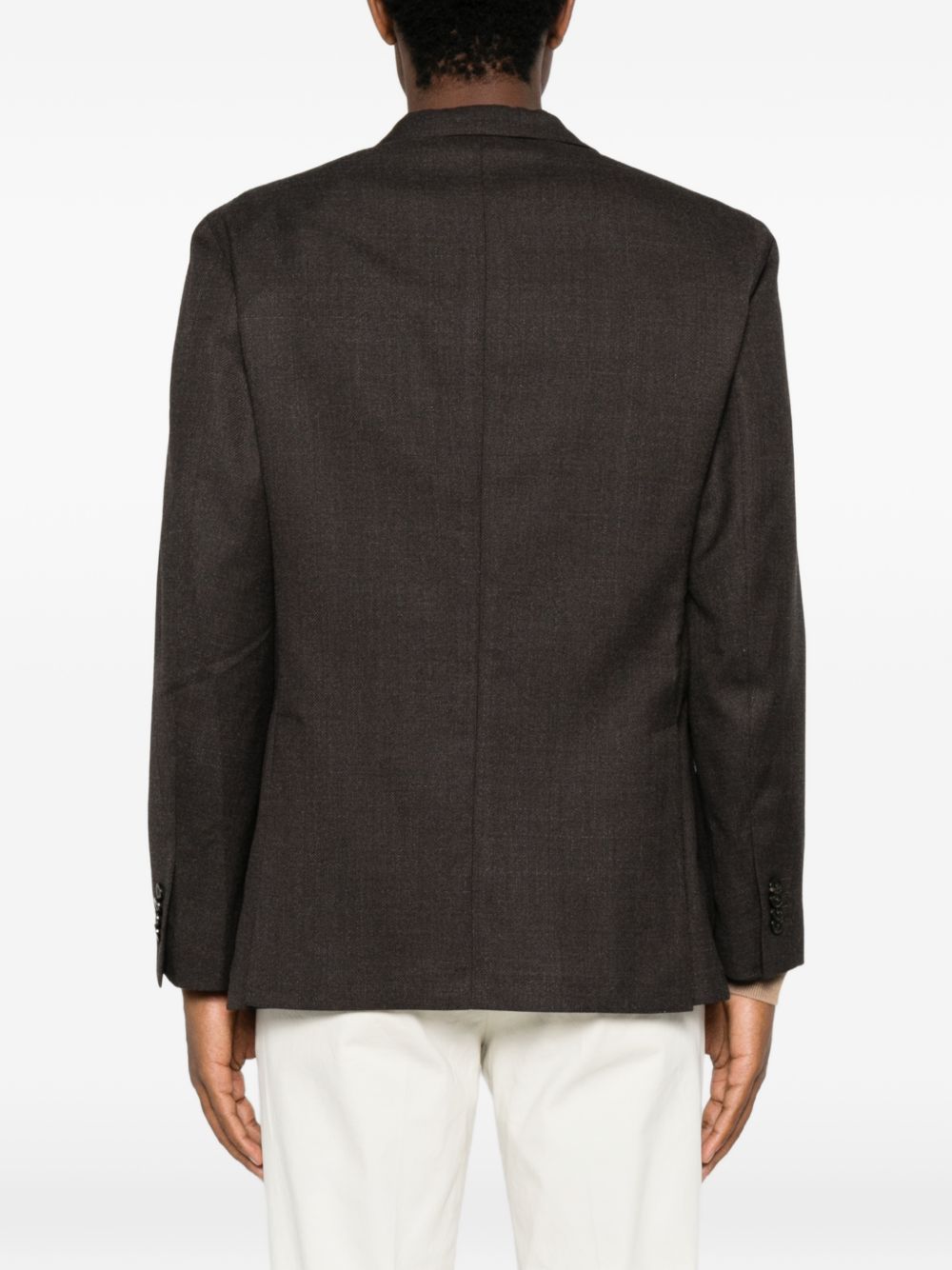 Blazer monopetto marrone in lana 