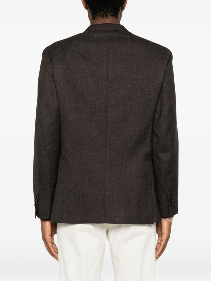 Blazer monopetto marrone in lana 
