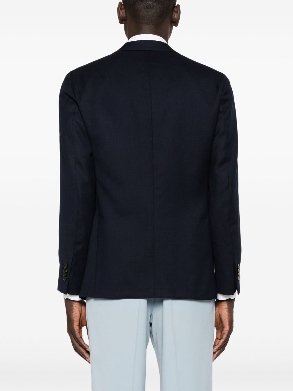 Blazer monopetto blu navy in lana 