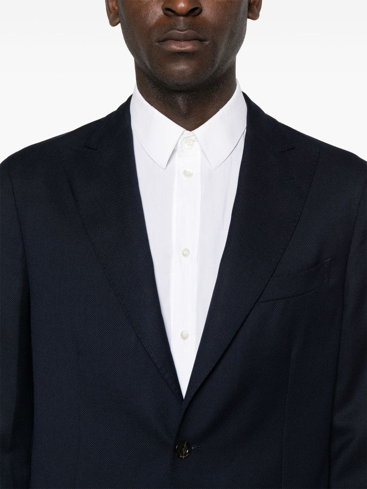 Blazer monopetto blu navy in lana 