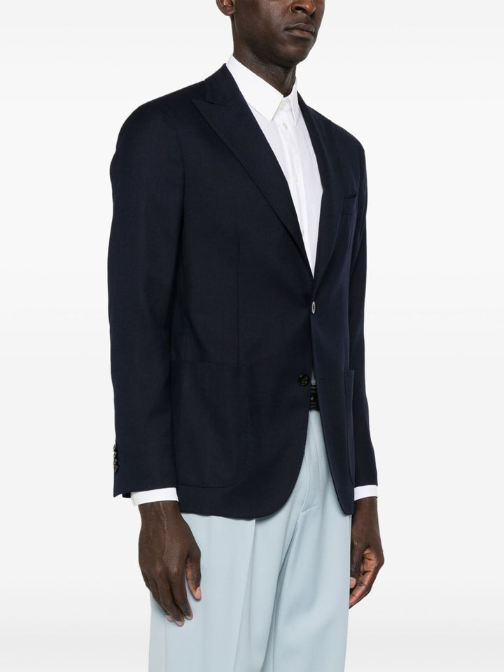 Blazer monopetto blu navy in lana 