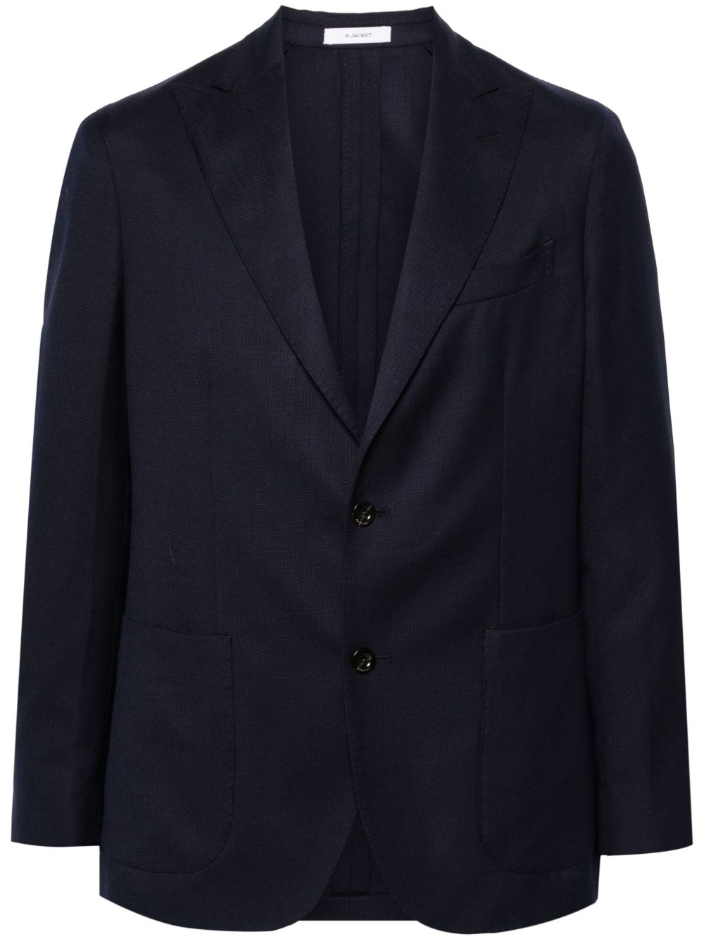 Blazer monopetto blu navy in lana 