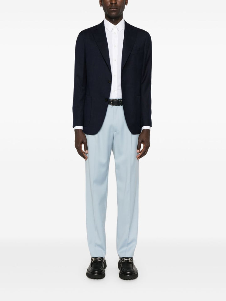 Blazer monopetto blu navy in lana 