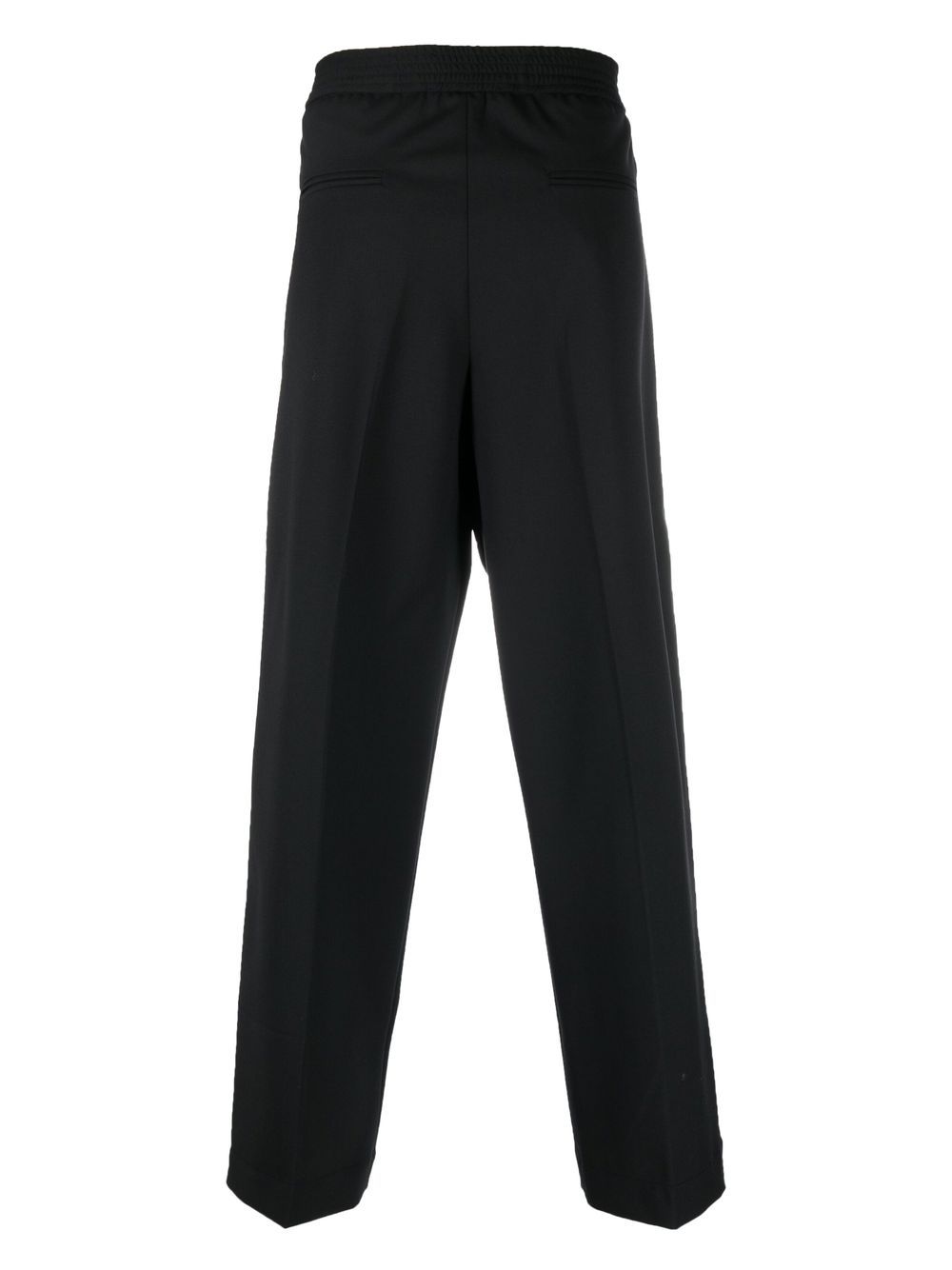 Pantaloni sartoriali neri a vita media in misto lana vergine 
