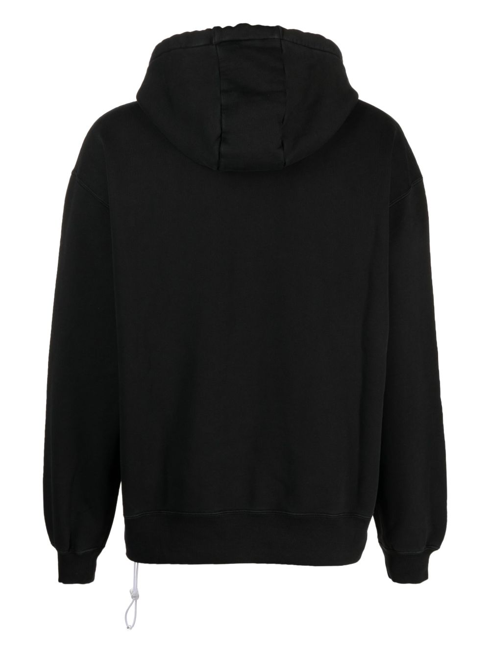 Felpa nera con cappuccio in cotone con logo 