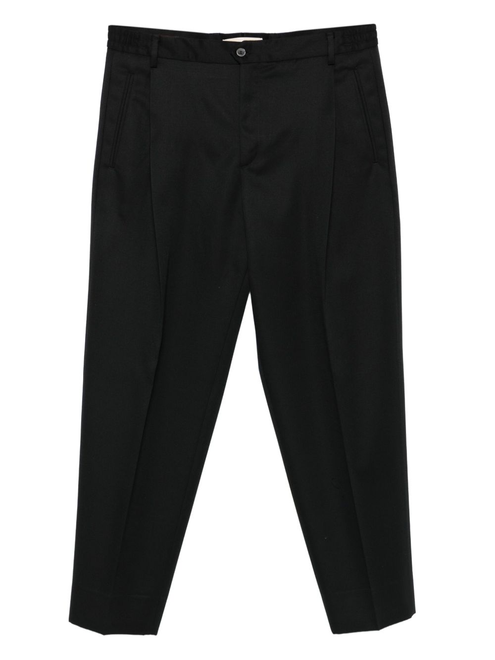 Pantaloni neri in lana con pieghe 