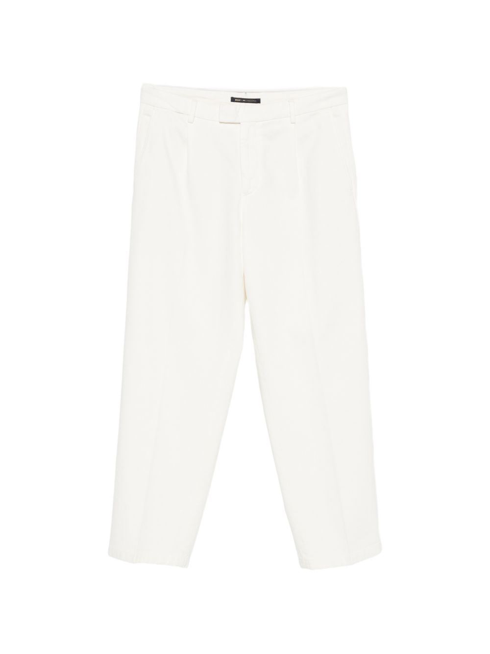 Pantaloni bianco naturale dritti con pieghe 
