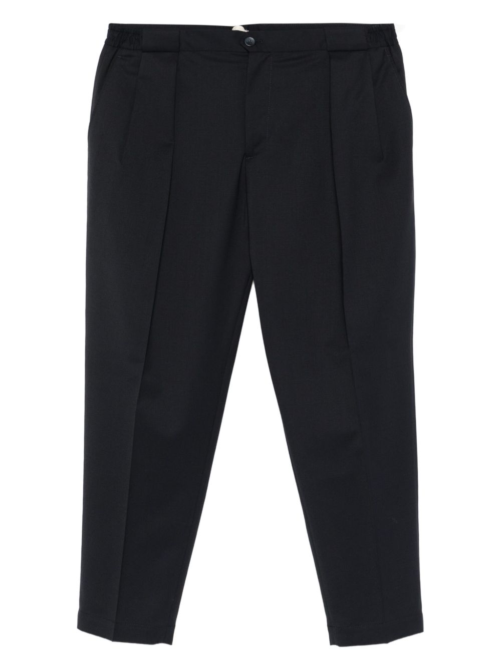 Pantaloni blu navy con pieghe frontali 