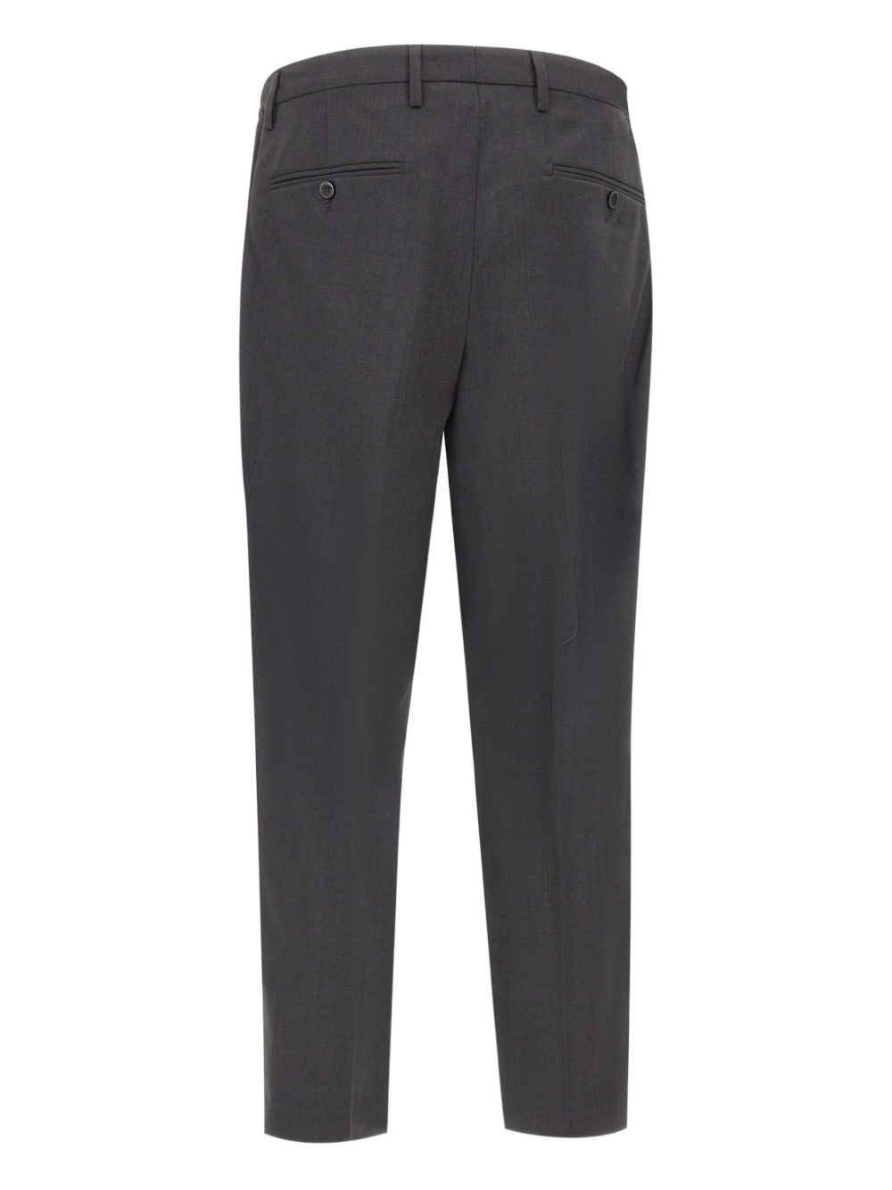 Pantaloni grigio scuro con pieghe frontali 