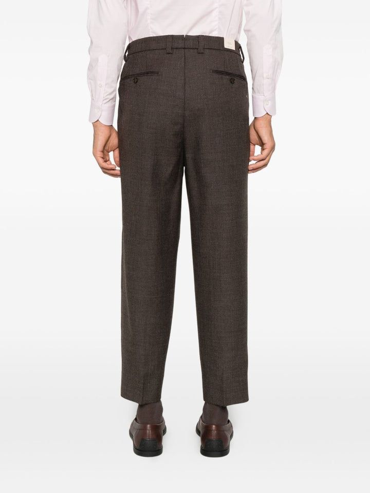 Pantaloni marrone scuro Portofino con pieghe 