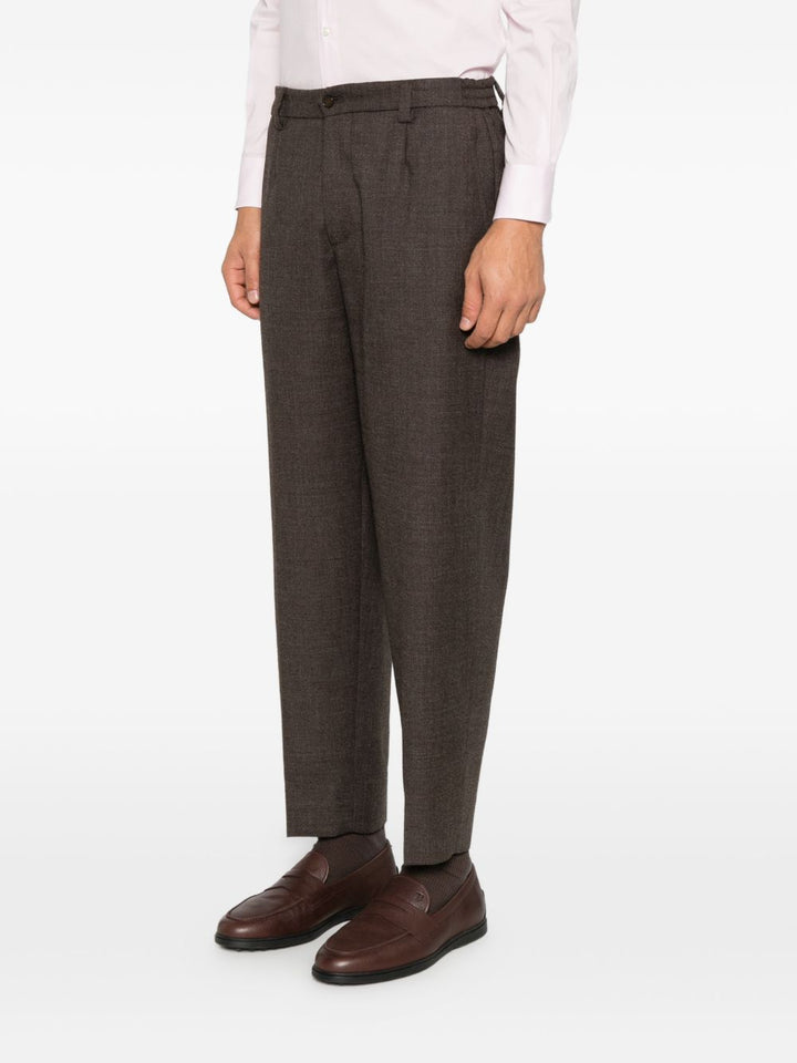 Pantaloni marrone scuro Portofino con pieghe 