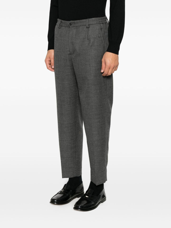Pantaloni grigio scuro Portofino con pieghe 