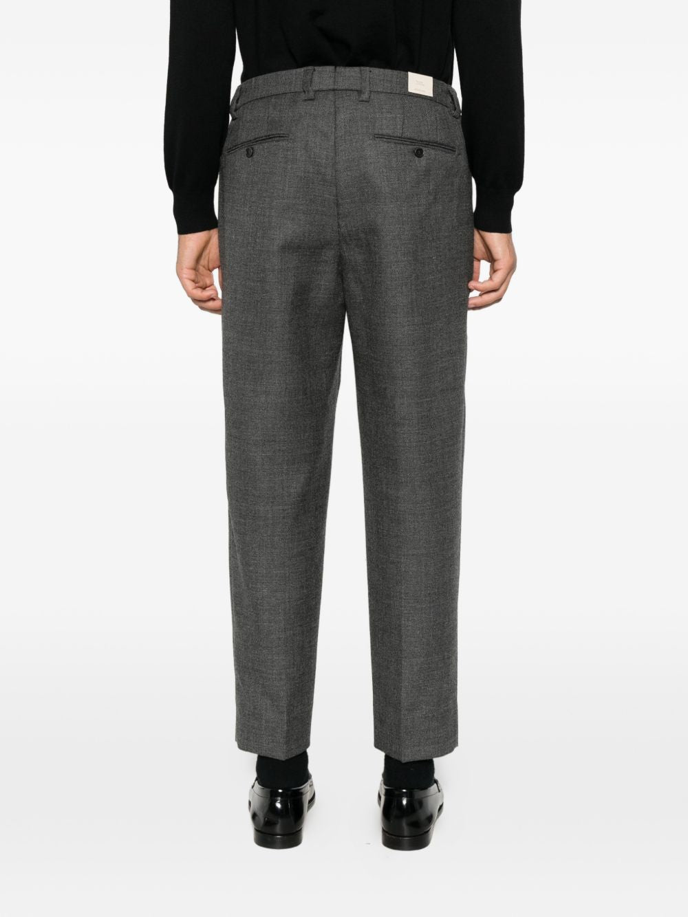 Pantaloni grigio scuro Portofino con pieghe 