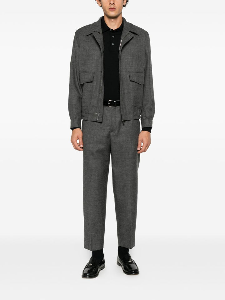 Pantaloni grigio scuro Portofino con pieghe 