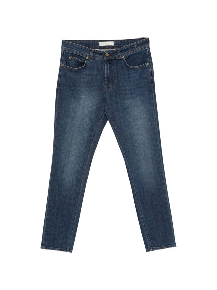 Jeans blu navy slim fit con lavaggio sfumato 