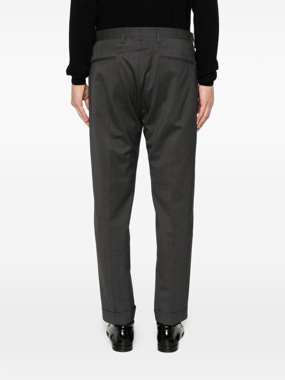 Pantaloni Tiberios grigio scuro in misto lana vergine 