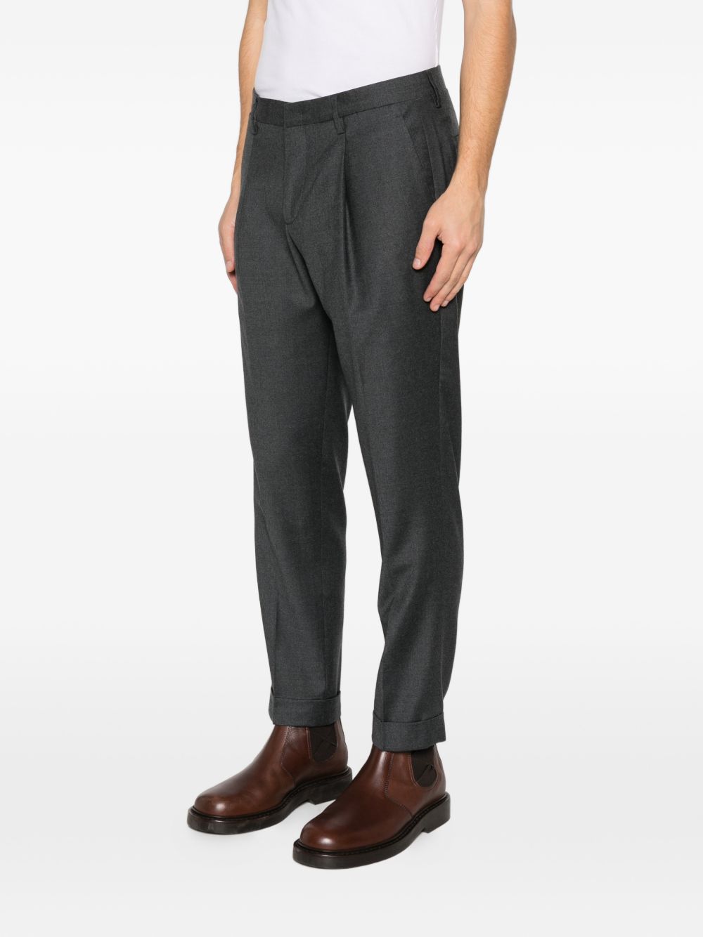 Pantaloni plissè grigio scuro 