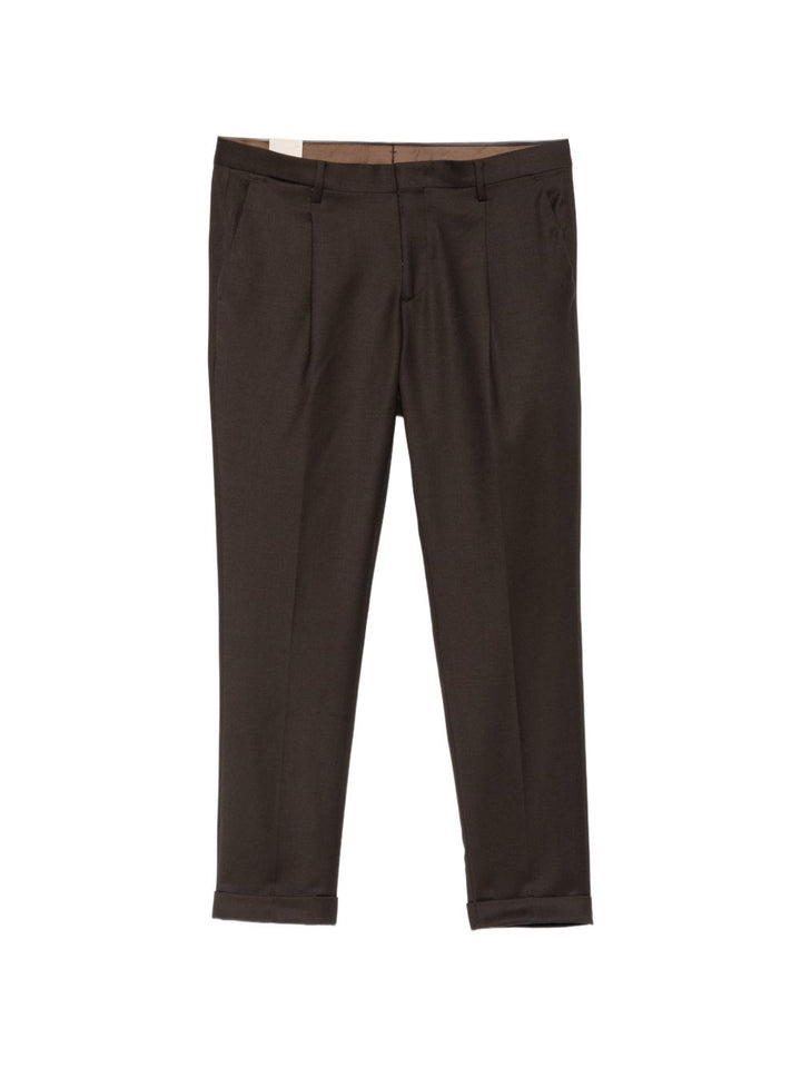 Pantaloni plissè marroni 