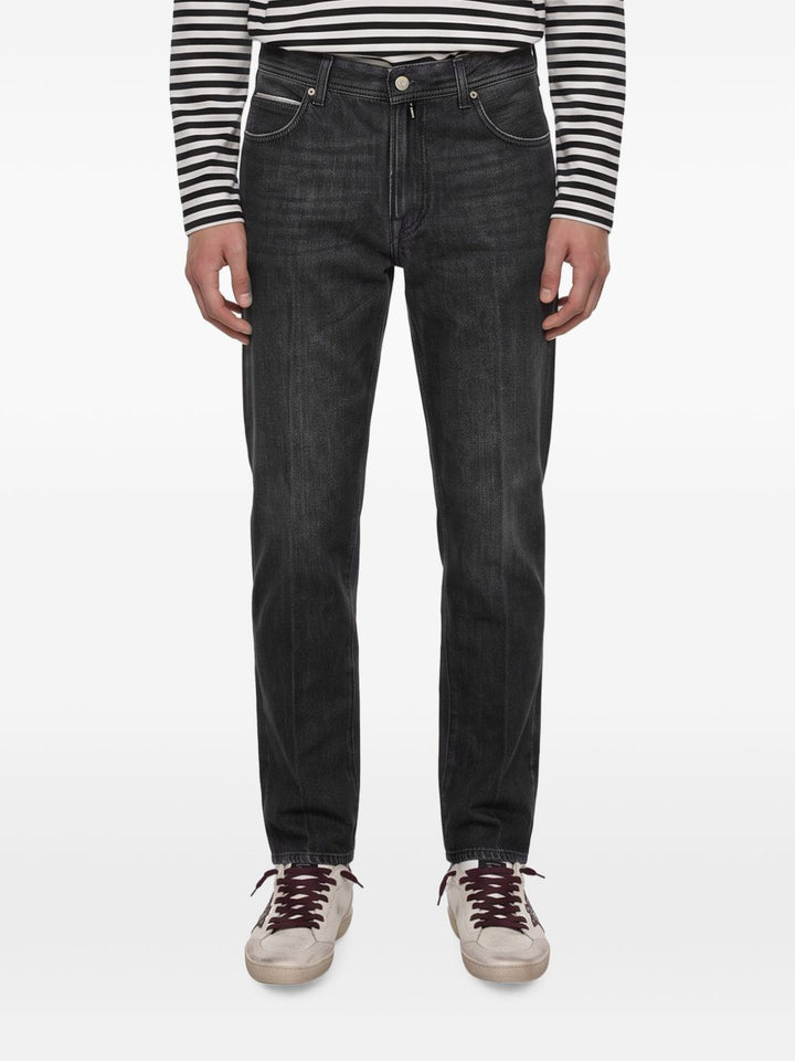 Jeans nero con effetto schiarito 