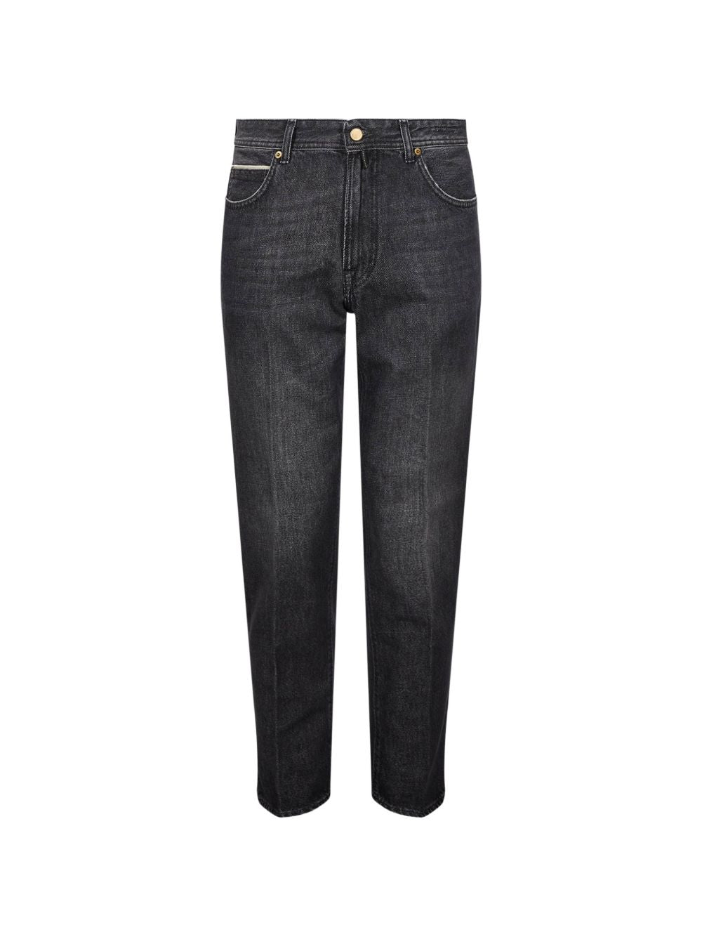 Jeans nero con effetto schiarito 
