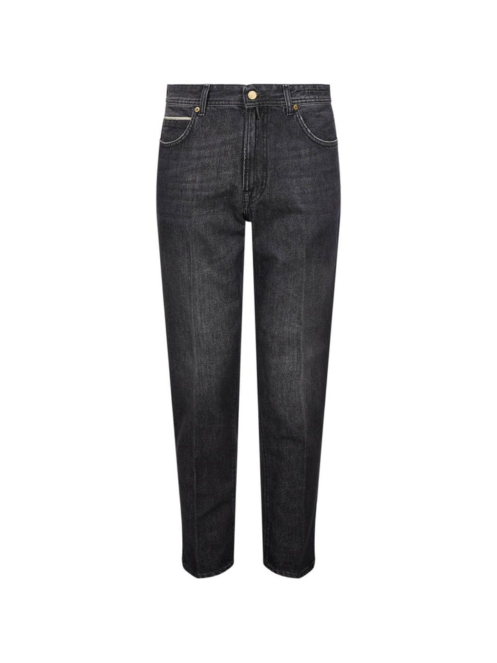 Jeans nero con effetto schiarito 
