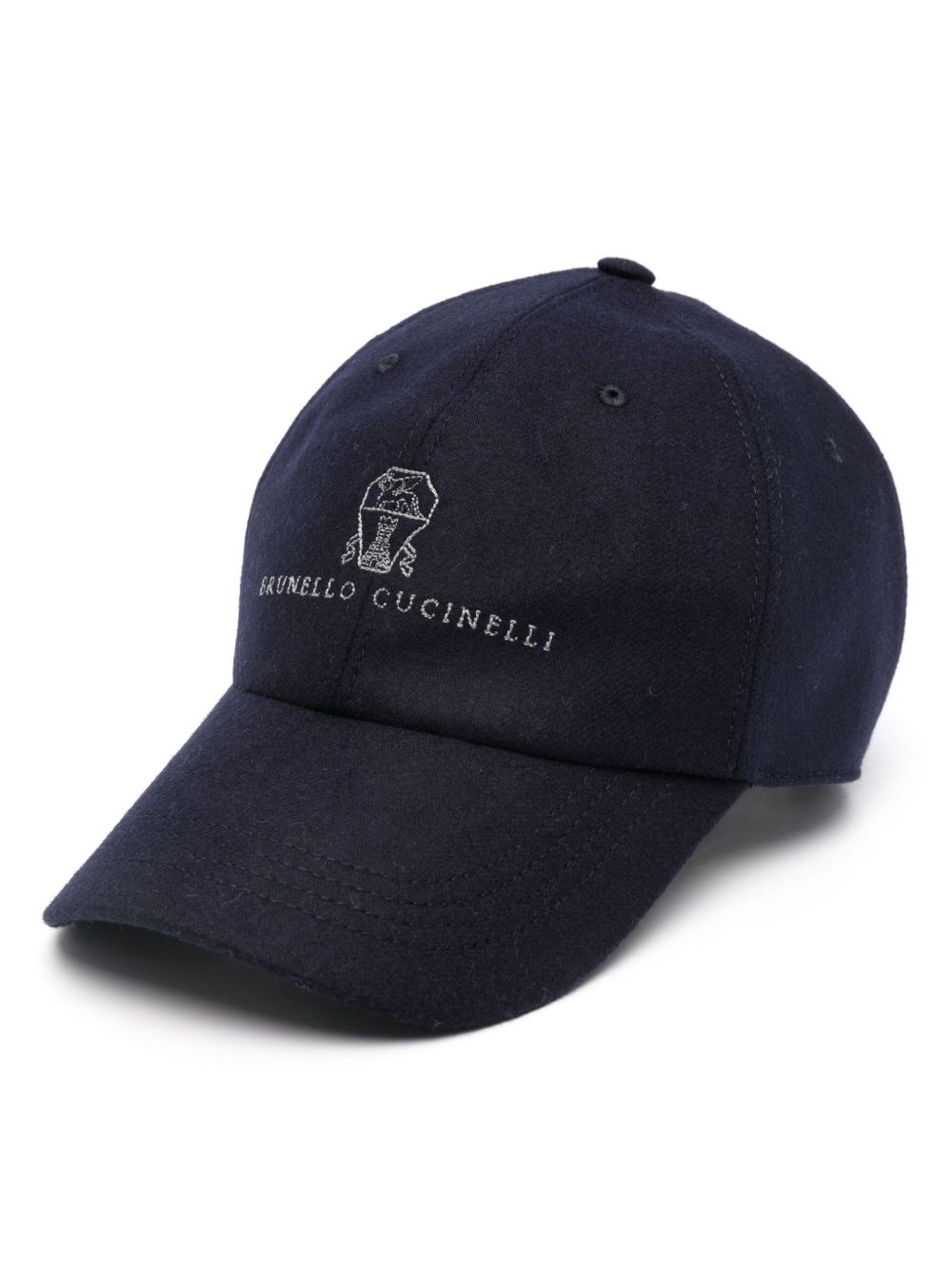 Cappello blu navy con ricamo 