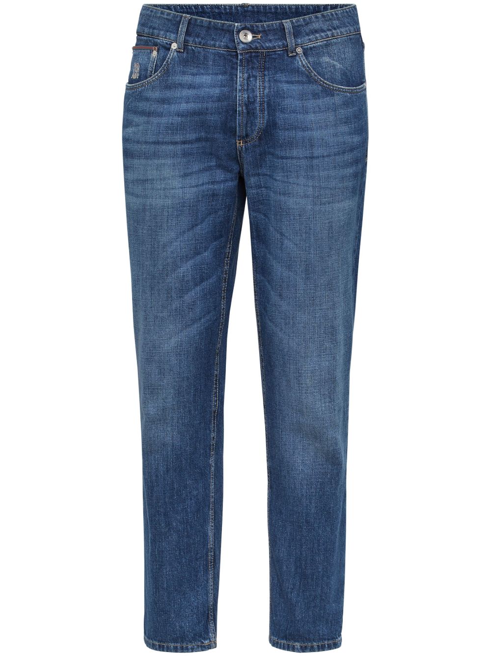 Jeans blu slim a vita media 