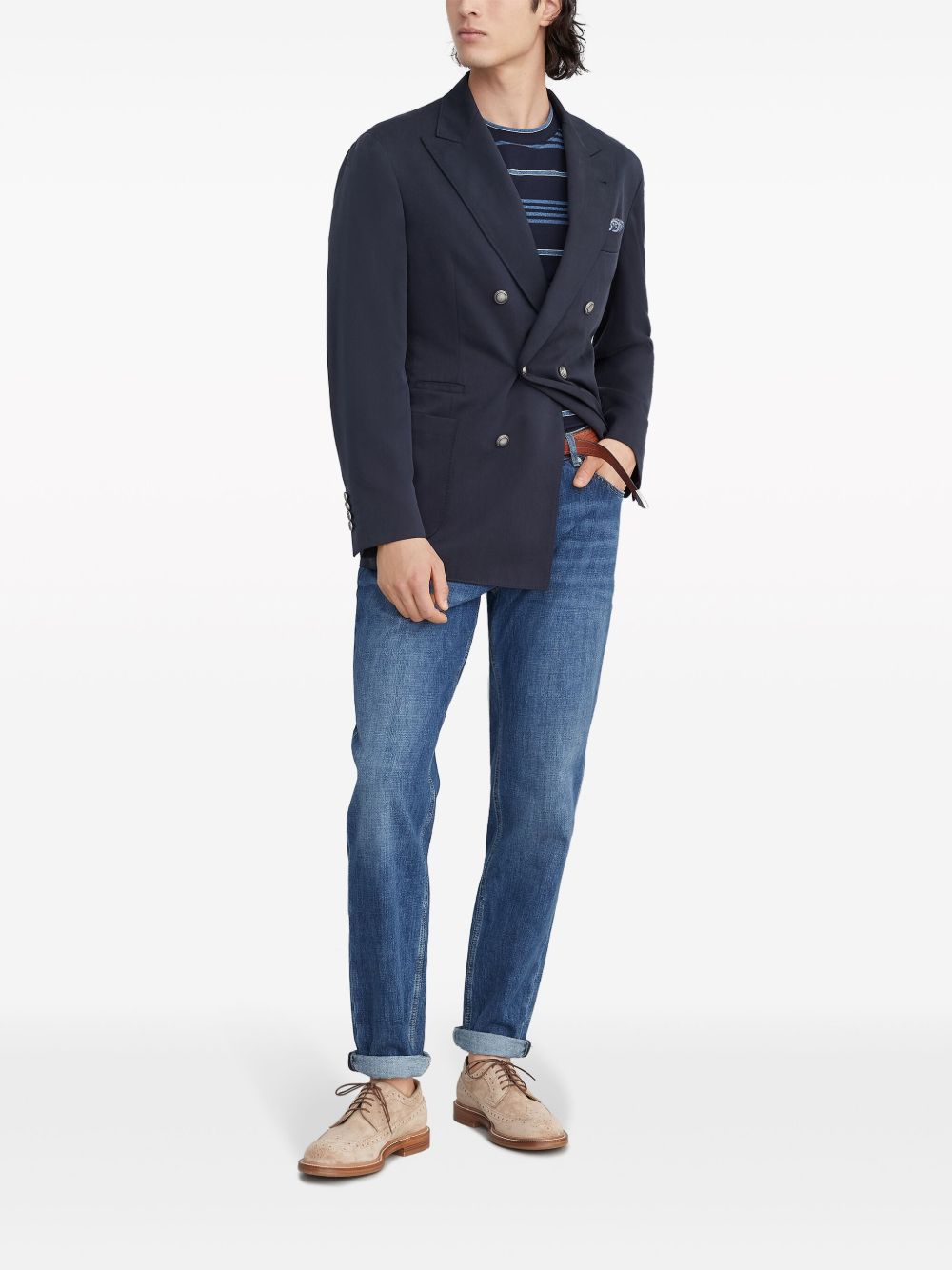 Jeans blu slim a vita media 