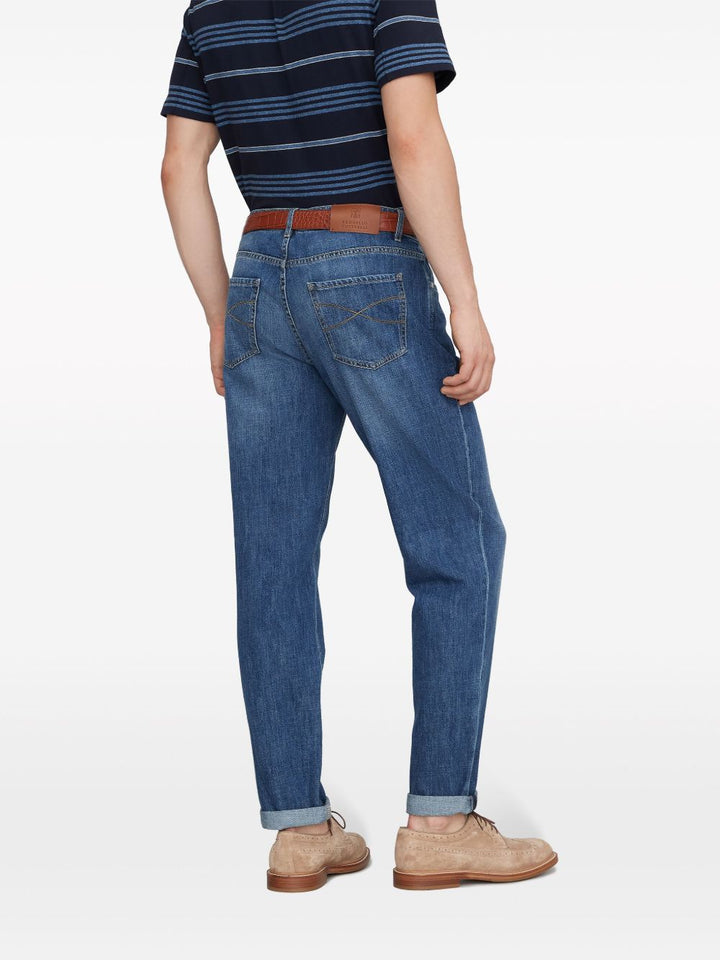 Jeans blu slim a vita media 