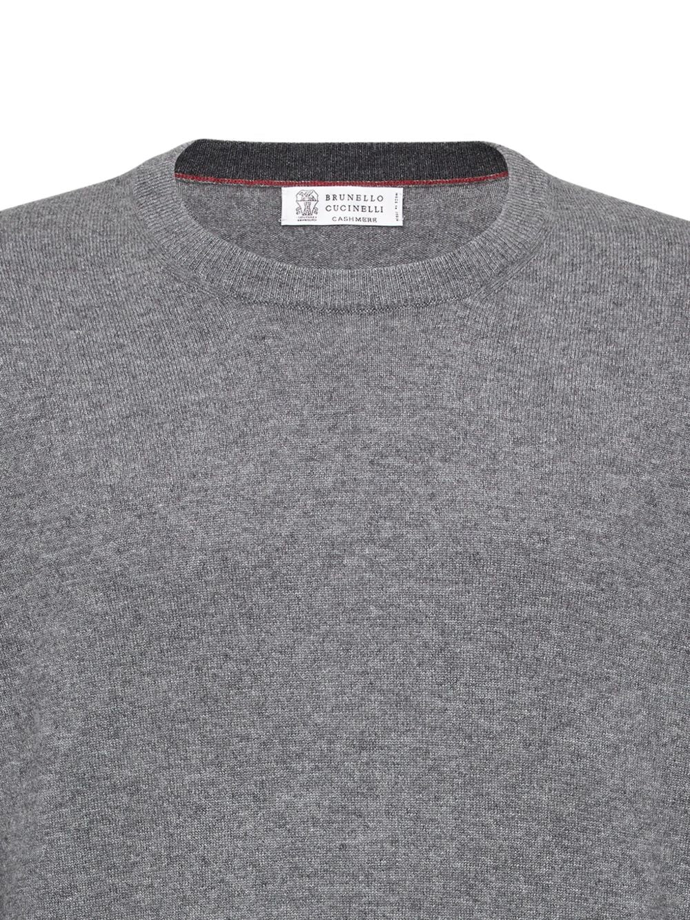 Maglione girocollo grigio scuro in cashmere 