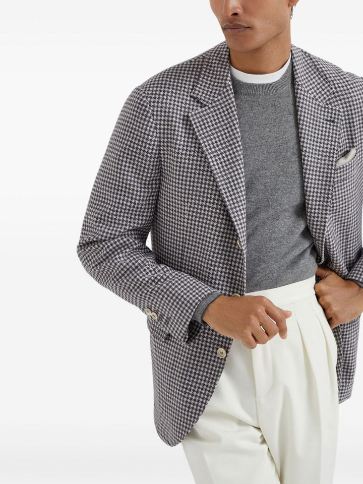 Maglione girocollo grigio scuro in cashmere 