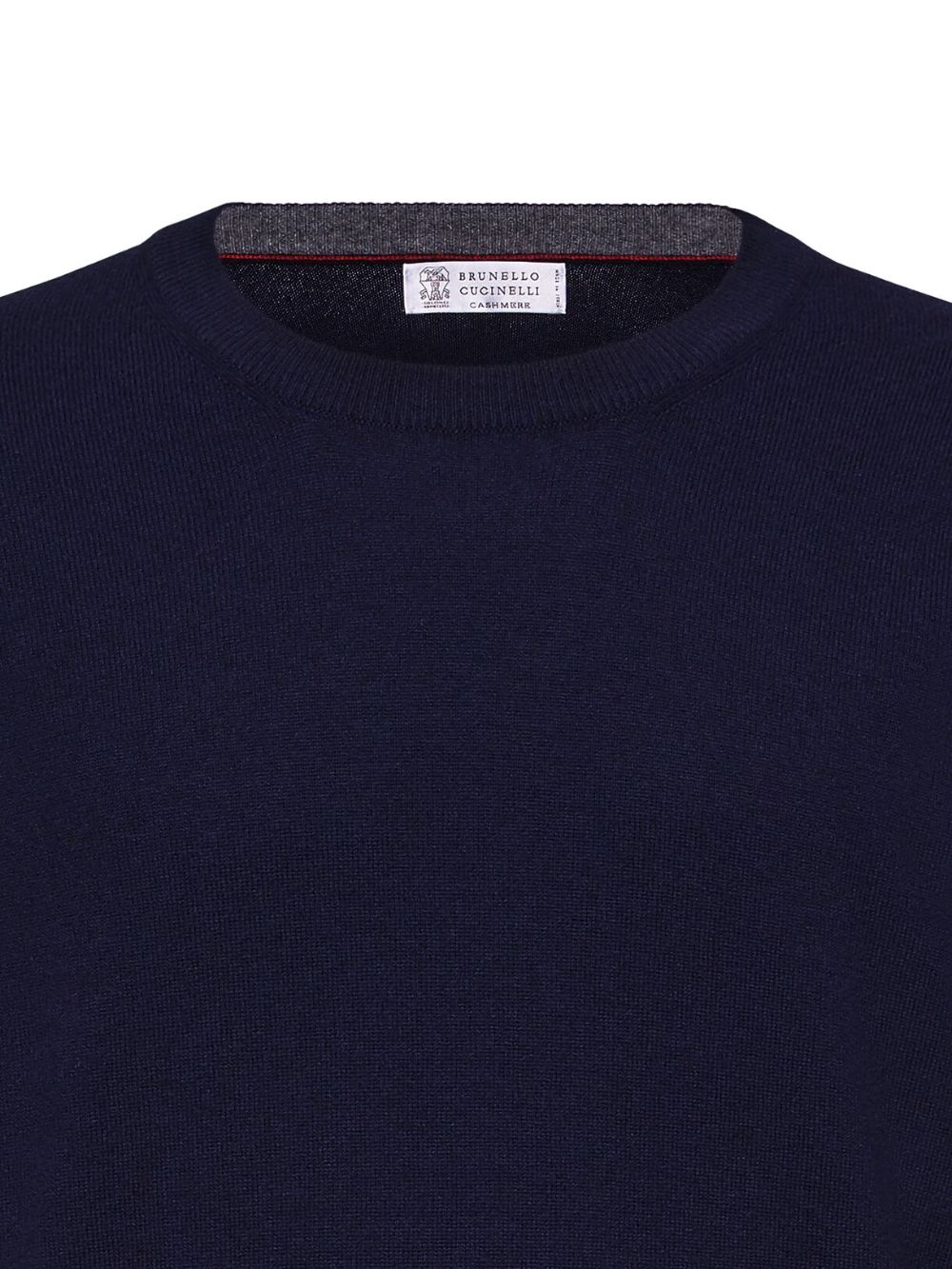 Maglione girocollo blu navy in cashmere 